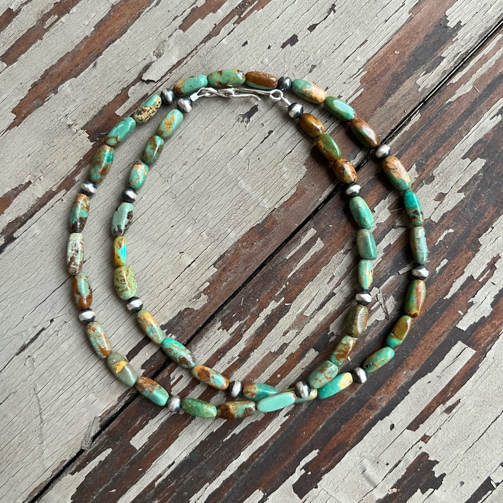 Kingman Turquoise Desert Pearl Necklace 19 Inches